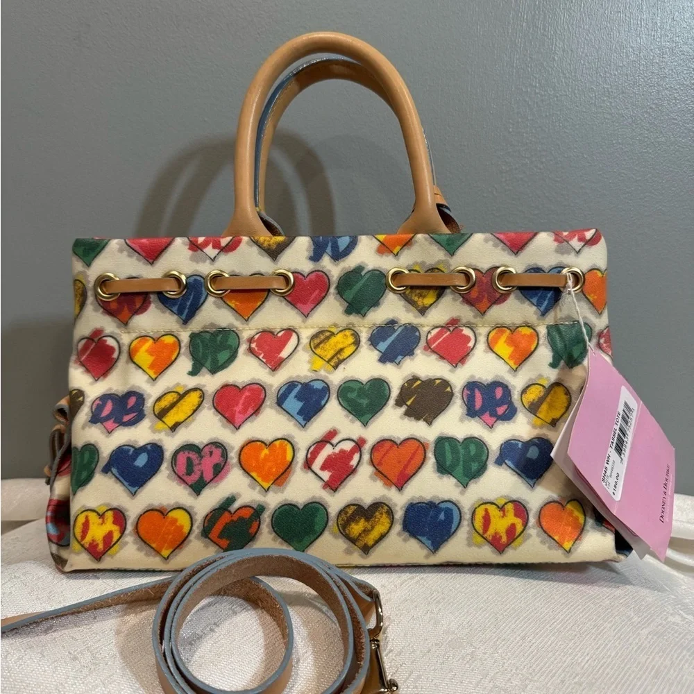 Dooney & Bourke Multicolor Scribble Heart Satchel